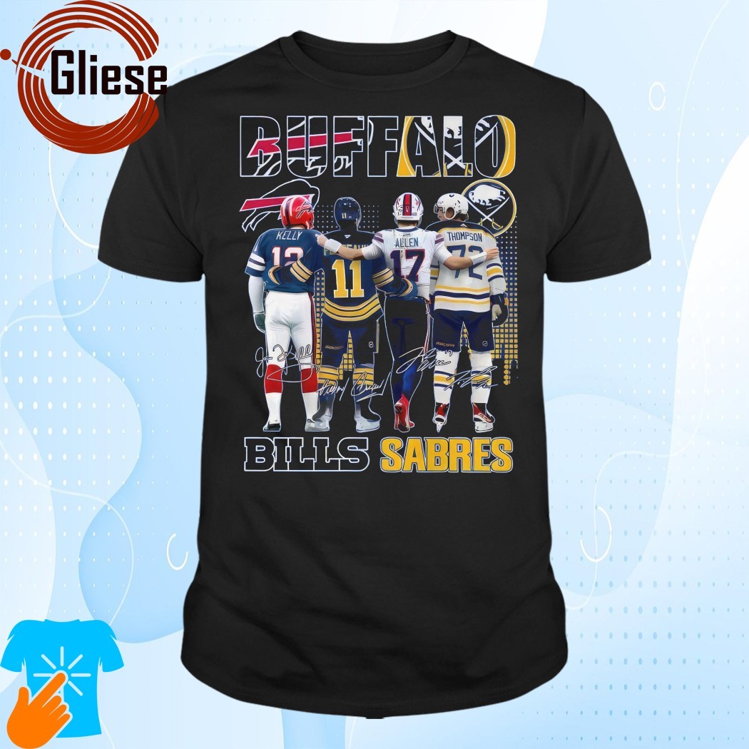 Official Buffalo Bills x Buffalo Sabres Hockey Team T-Shirt