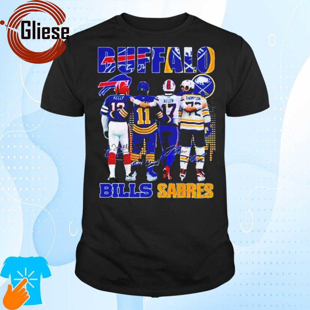 Official Buffalo Bills x Buffalo Sabres Hockey Team Signatures 2024 Shirt