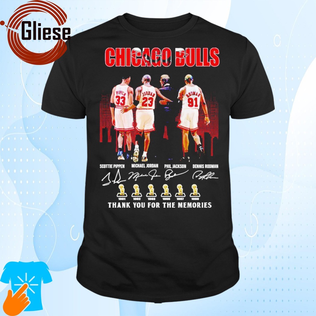 Official Chicago Bulls NBA Signatures Tribute Thank You for the Memories T-Shirt