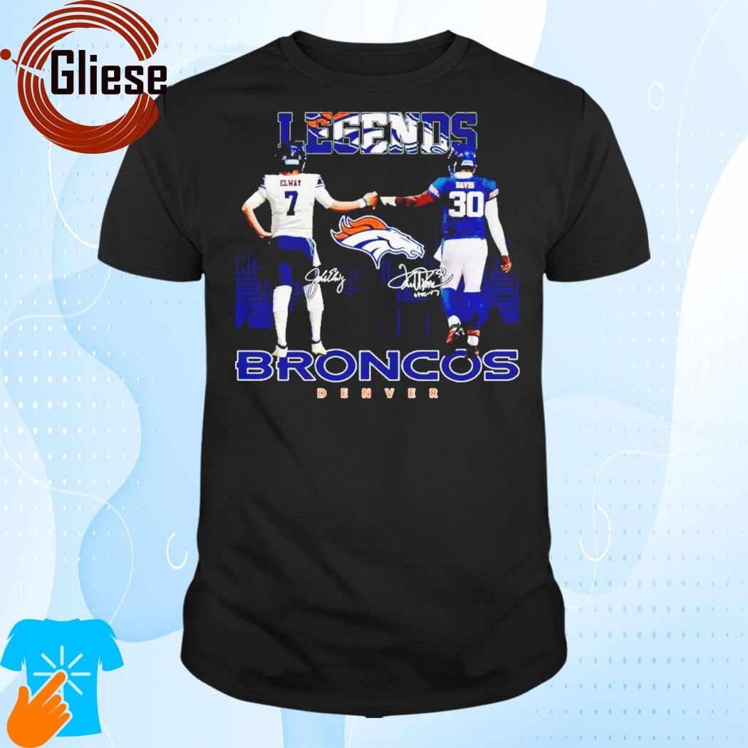 Official Denver Broncos Legends John Elway Terrell Davis T-Shirt