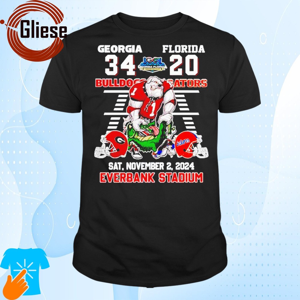 Official Georgia Bulldogs Beat Florida Gators In Everbank Stadium 2024 T-Shirt