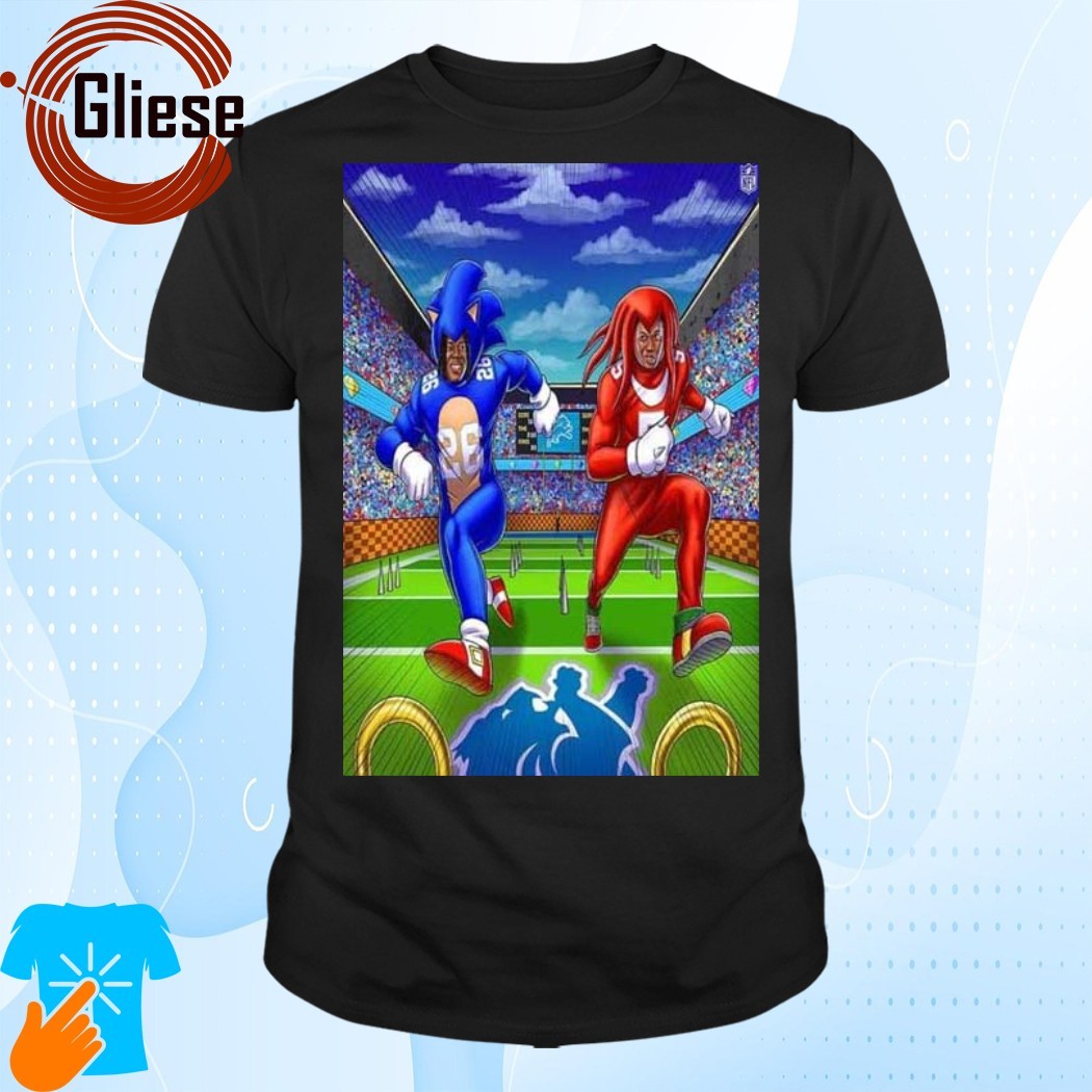 Official Jahmyr gibbs and david montgomery detroit lions happy halloween from sonic and knuckles NFL Shirt