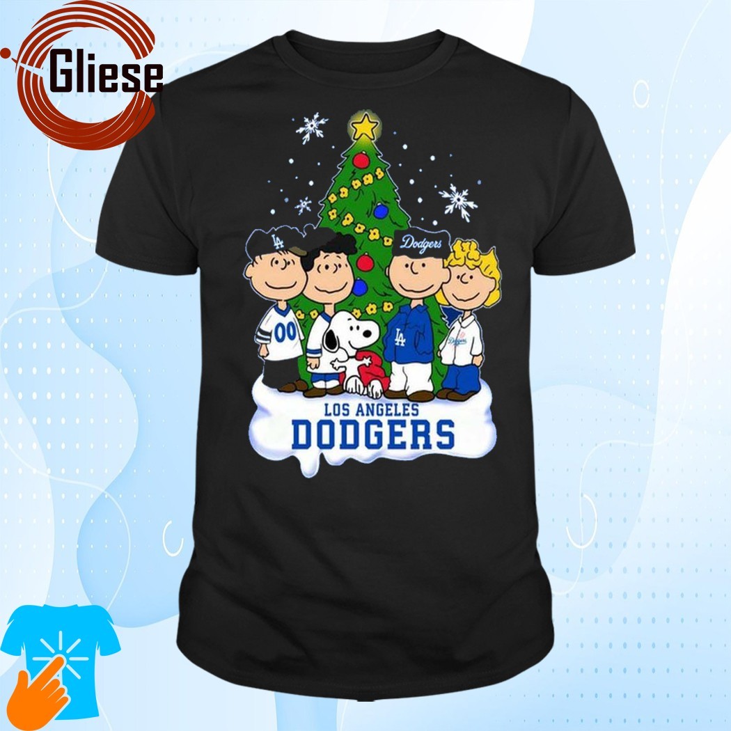 Official Los Angeles Dodgers This Christmas With Snoopy & Friends T-Shirt