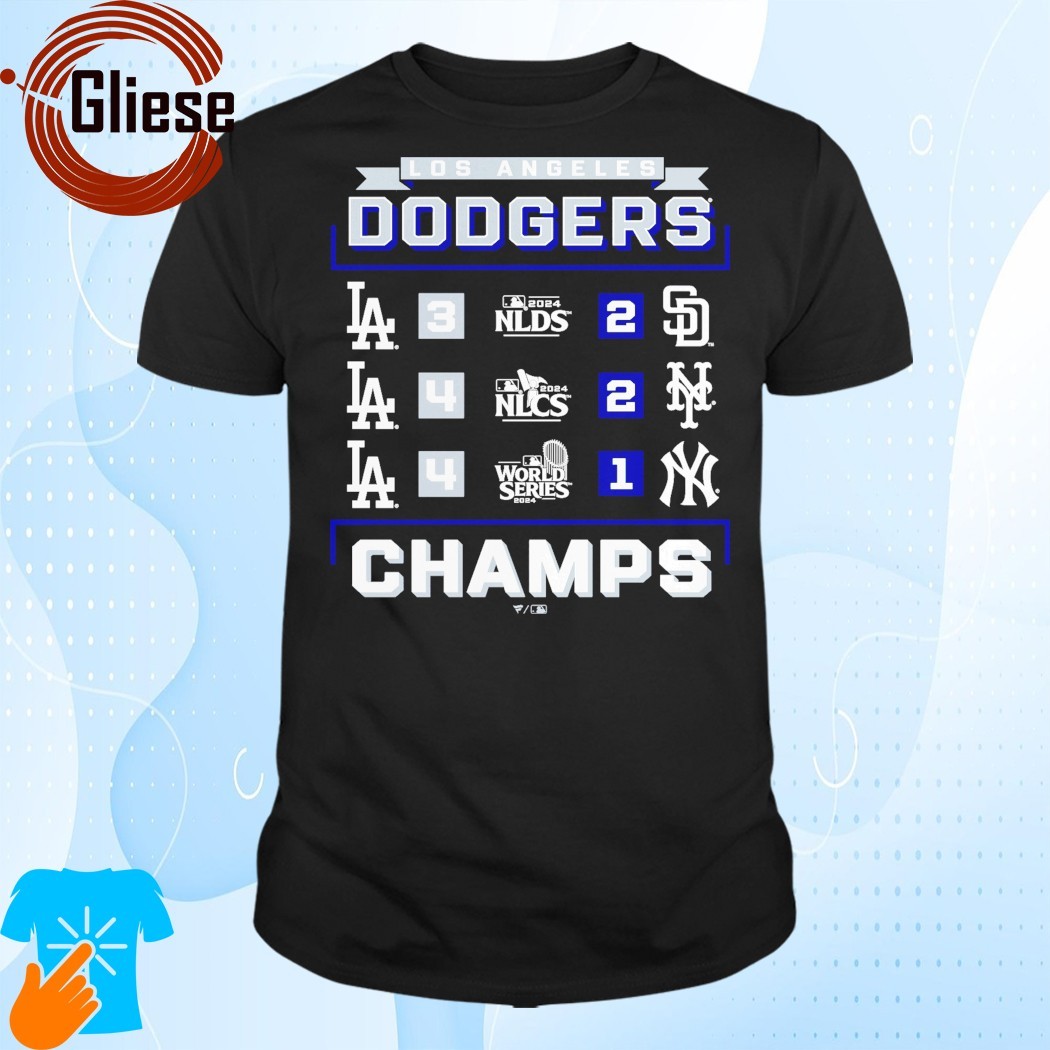 Official Los angeles Dodgers 2024 world series champions schedule T-shirt