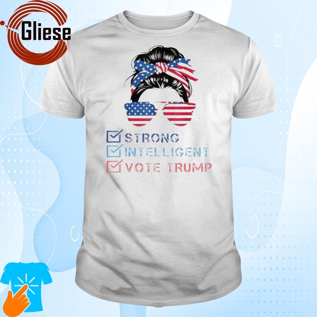 Official Strong intelligent vote Trump girl maga checklist Shirt