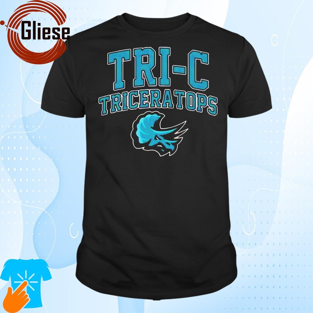 Official Tri-c triceratops cuyahoga community college arch sports shirt