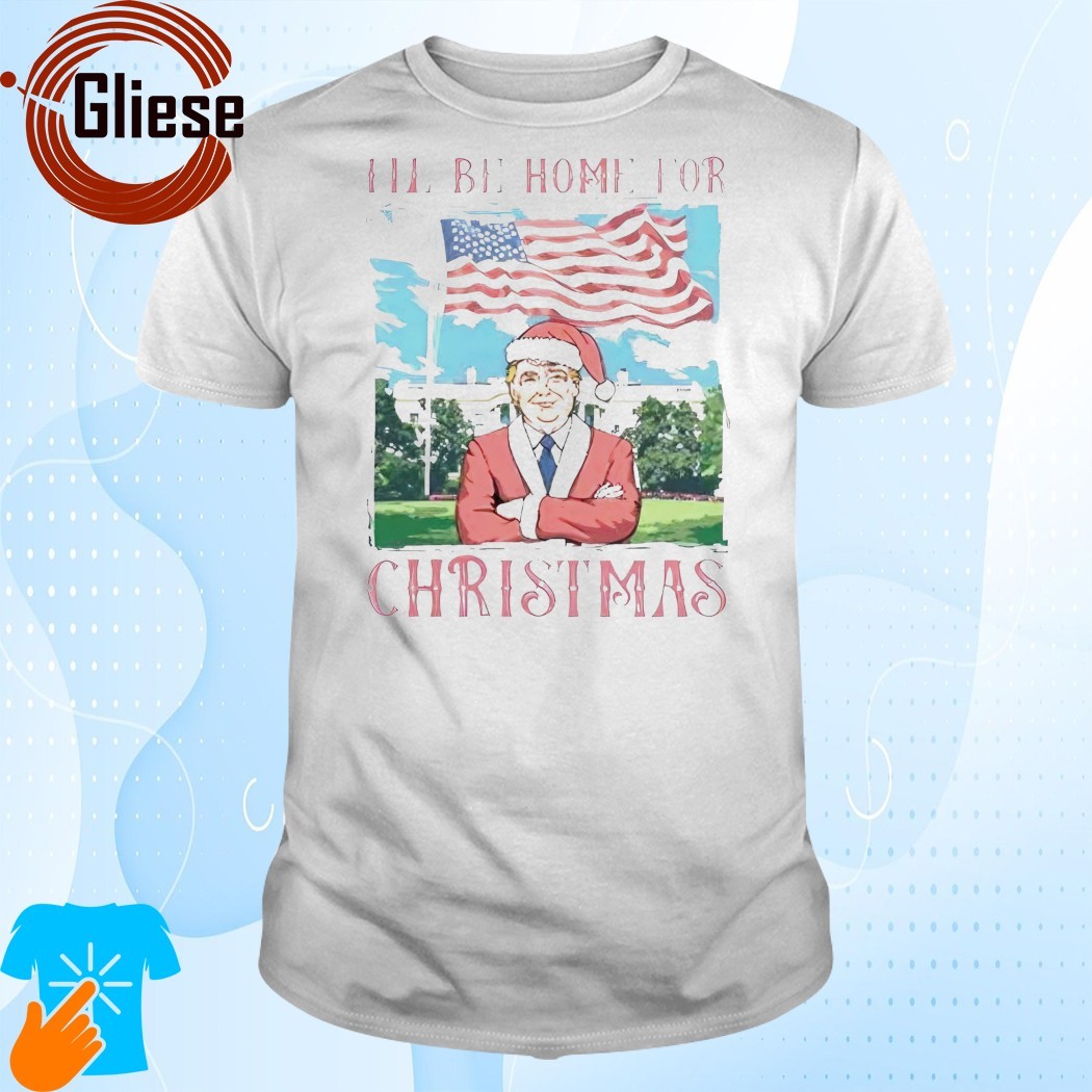 Official Trump Santa I’ll Be Home White for Christmas 2024 Shirt